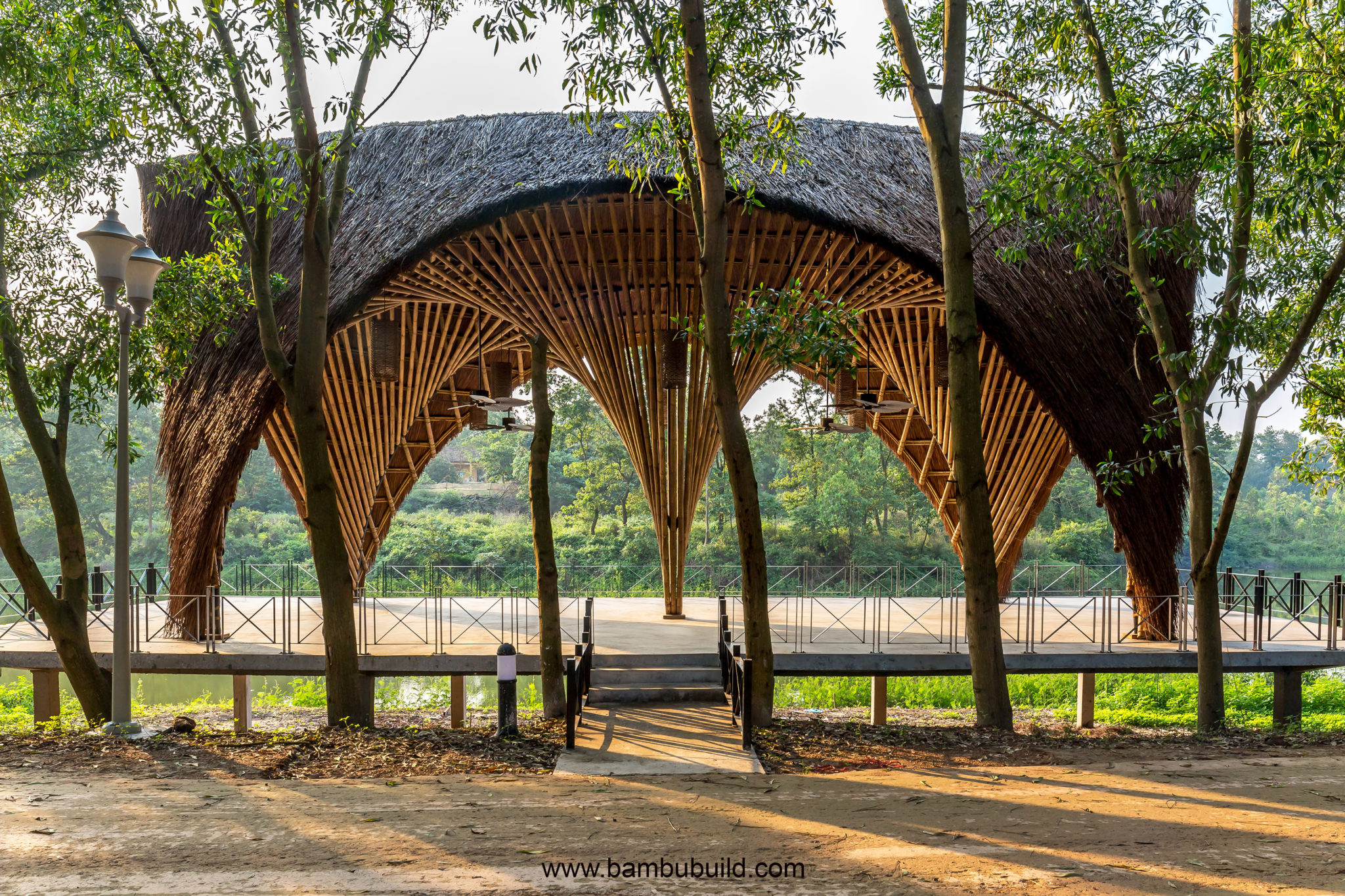 Flamingo Pavilion bamboo architecture was used many times BambuBuild
